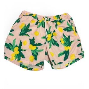 J.Crew Men's Flex Swim Trunks Size L 6" Inseam pink lemon pockets mesh NWOT prep